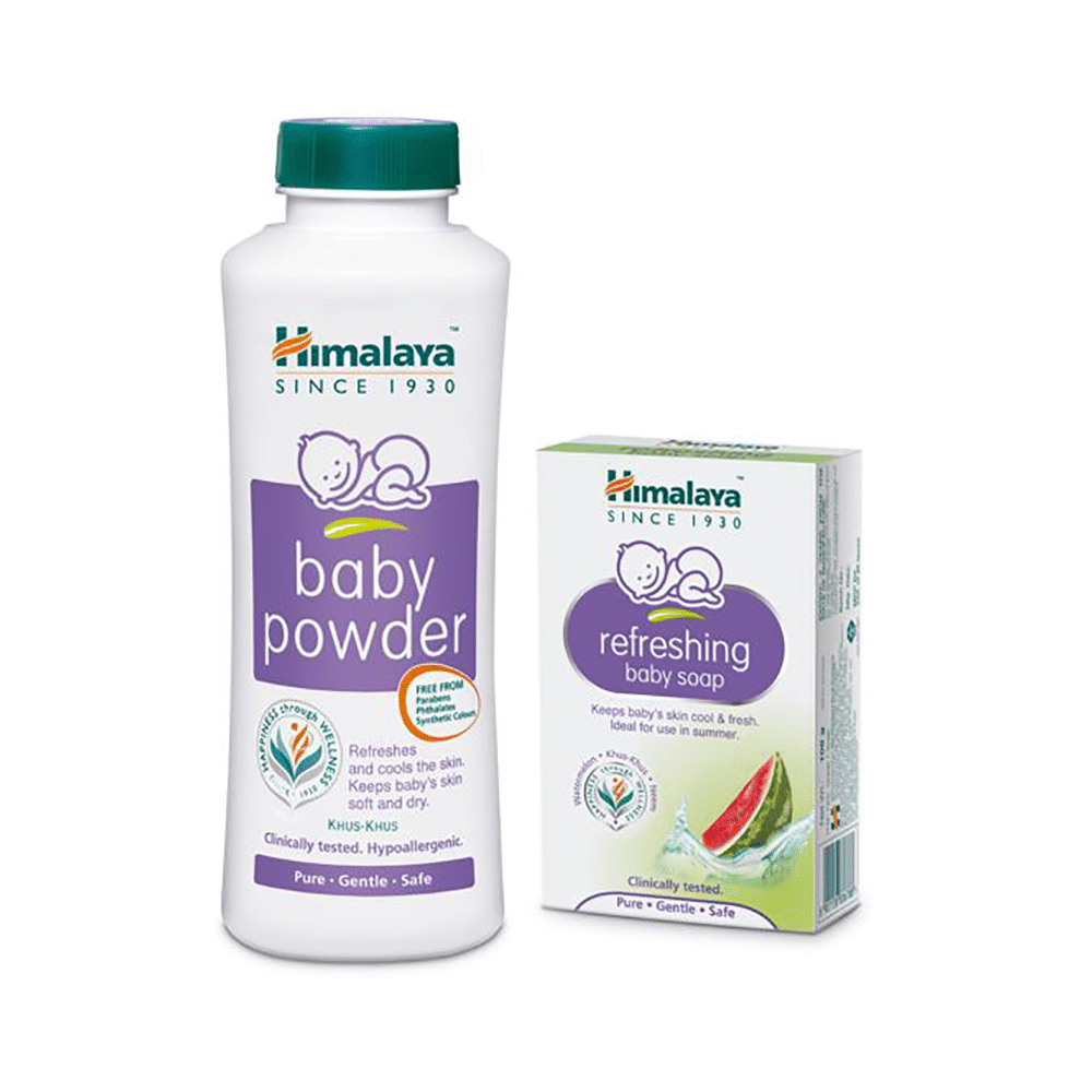 Himalaya Baby Combo Pack of Baby Powder 200gm and Refreshing Baby Soap 75gm - Image 1