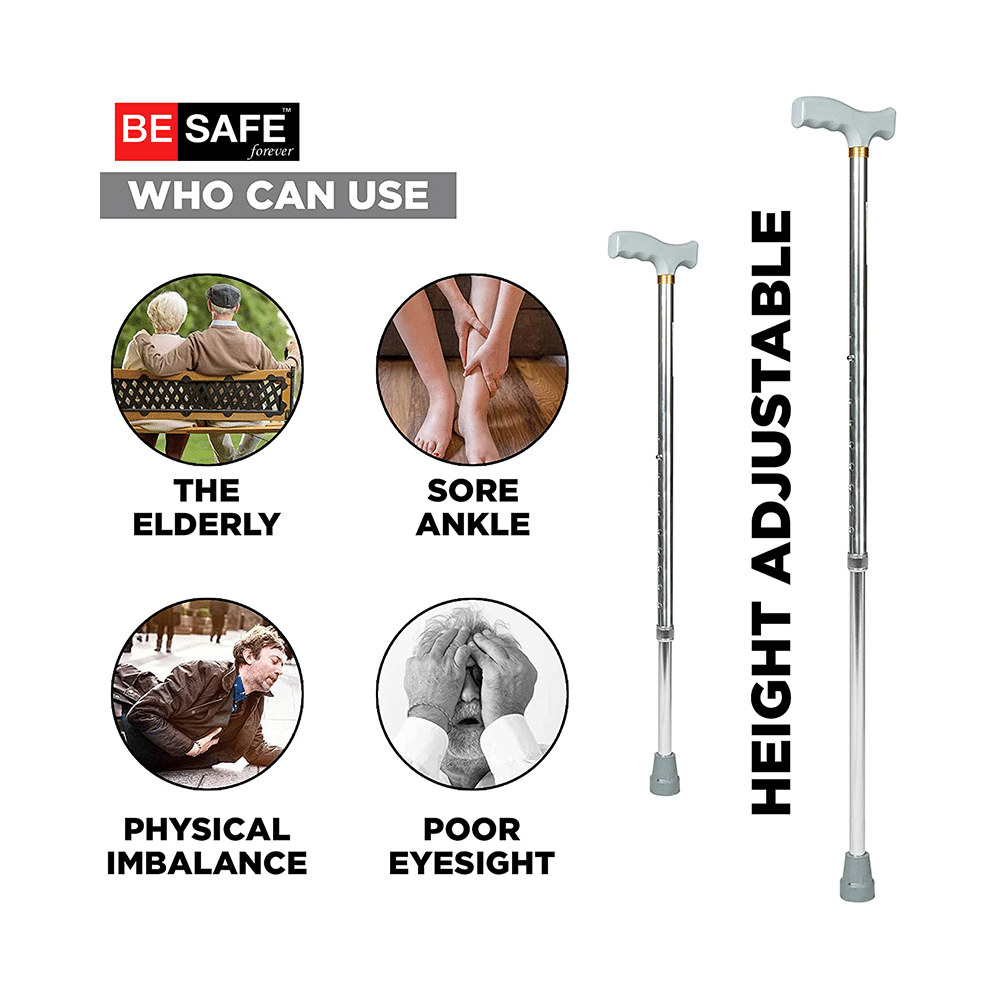 Guardian Adjustable Walking Stick Grey Aluminium - Image 6