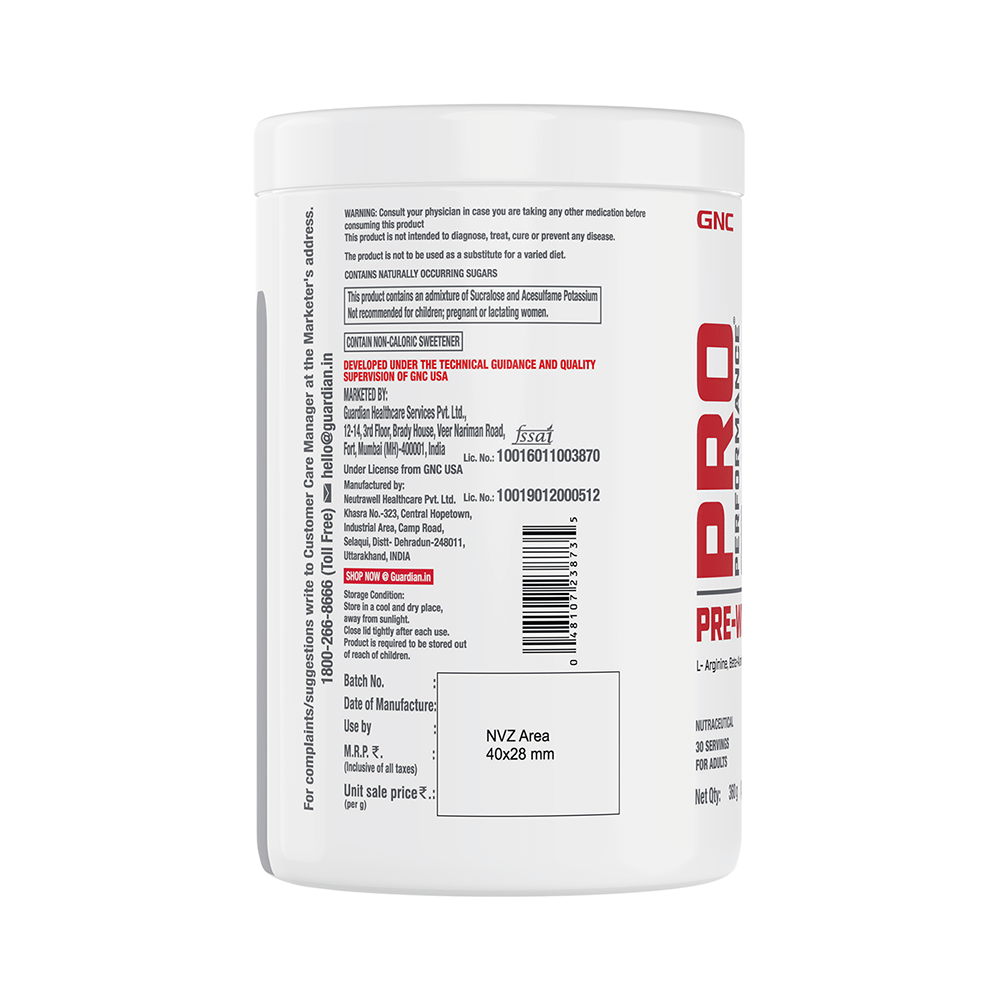 GNC Pro Performance Pre-Workout Powder Fruit Punch - Image 3
