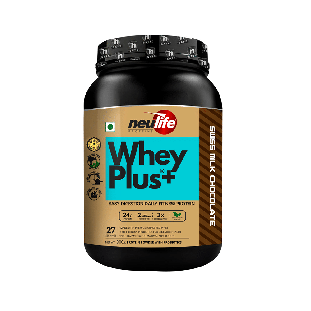 Combo Pack of Neulife Whey Plus+ Protein Powder with Probiotics Mango Lassi & Neulife Whey Plus+ Protein Powder with Probiotics Swiss Milk Chocolate (900gm Each) - Image 9