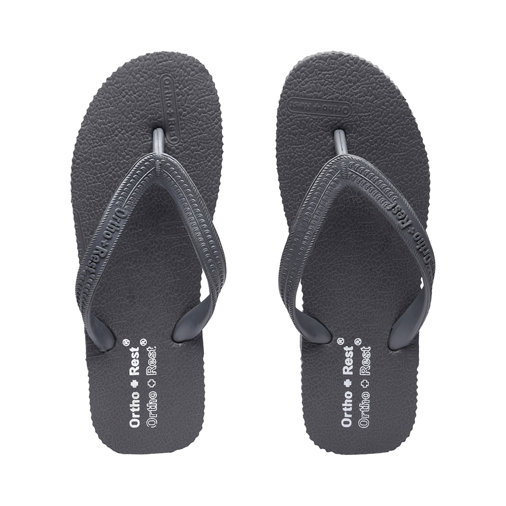 Ortho + Rest Unisex Hawaii Chappal Orthopedic Comfort, Bathroom Rubber Flip-Flops Grey 11 - Image 2