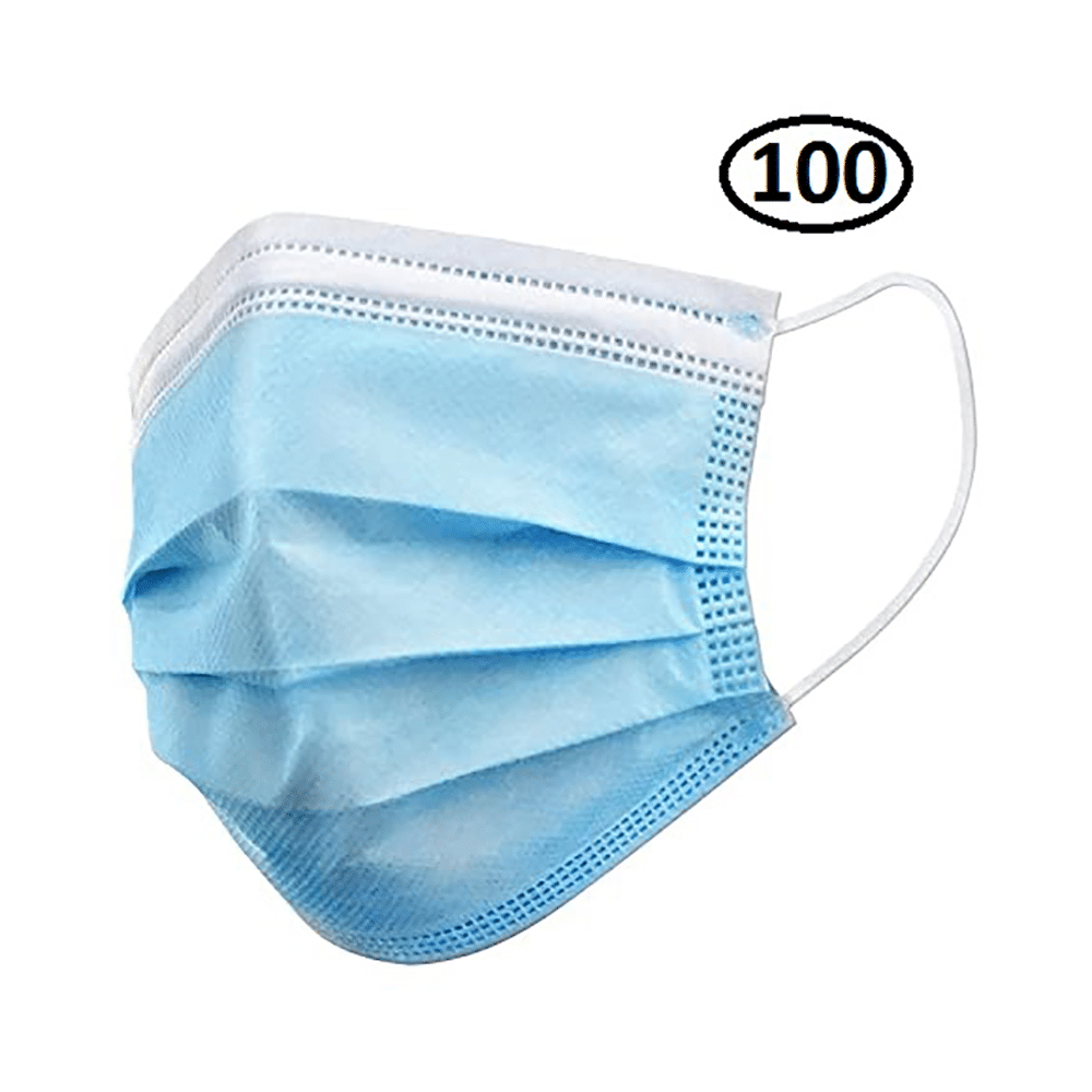 Clear & Sure 3 Ply Surgical Face Mask with Adjustable Nose Pin Blue