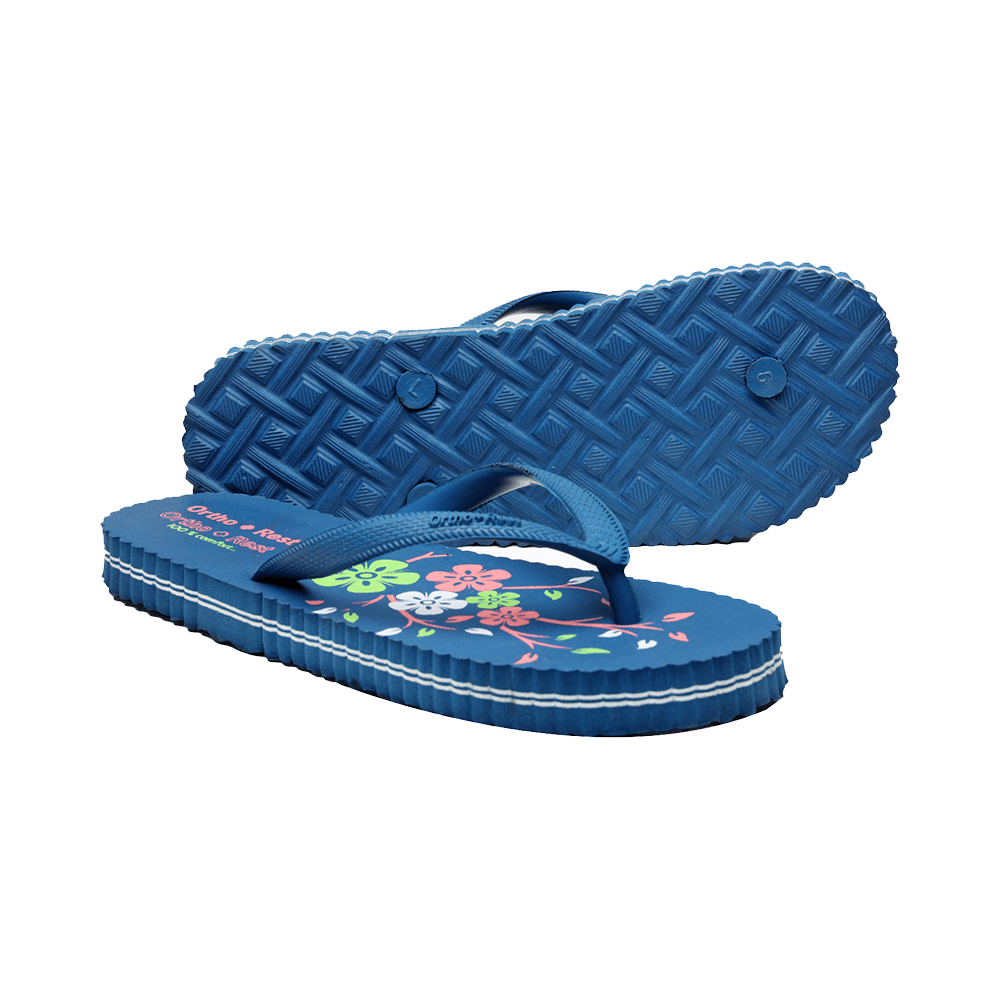 Ortho + Rest Women's Cool Extra Soft and Comfortable Orthopedic Flip Flops for Home Daily Use Blue 6 - Image 6