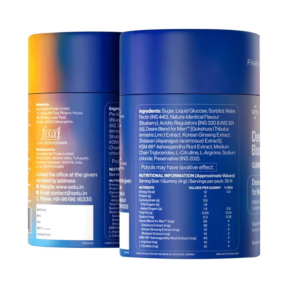 Setu Desire: Boost* Gummies Desire Blend for Men Blueberry - Image 11