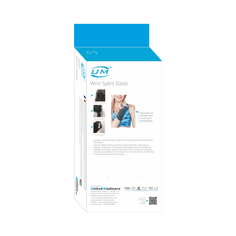United Medicare Wrist Splint Elastic Medium Right - Image 2