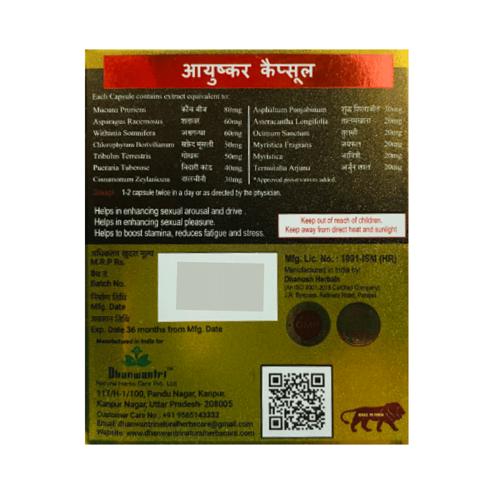 Dhanwantri Ayushkar Capsule (10 Each) - Image 2