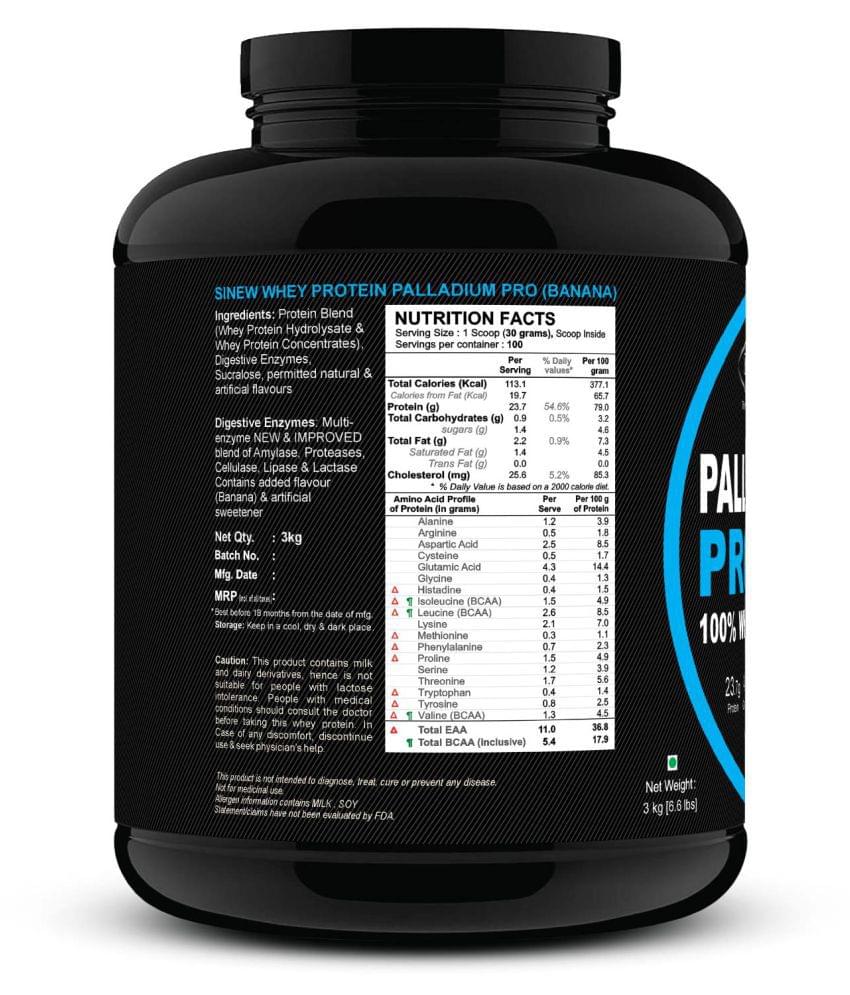 Sinew Nutrition Palladium Pro 100% Whey Protein with Digestive Enzymes Banana - Image 2
