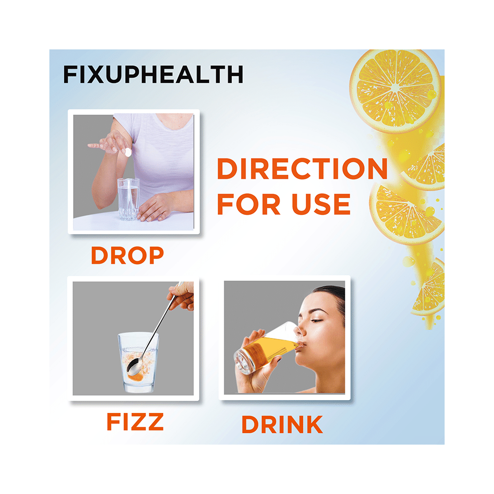 Combo Pack of Fixuphealth Natural Amla 1000mg Vit C & Zinc Effervescent Tablet Orange and Fixuphealth Electrolytes Effervescent Tablet Lemon (20 Each) - Image 15