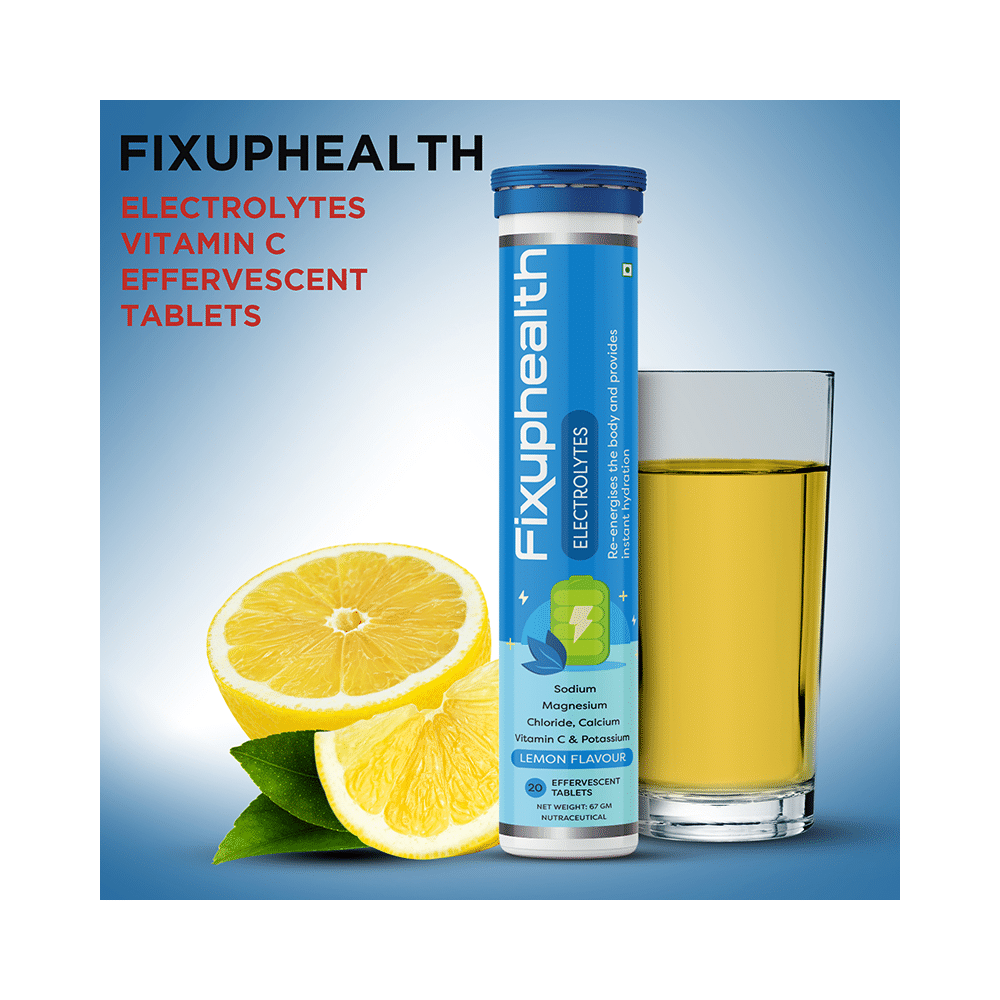 Combo Pack of Fixuphealth Natural Amla 1000mg Vit C & Zinc Effervescent Tablet Orange and Fixuphealth Electrolytes Effervescent Tablet Lemon (20 Each) - Image 17