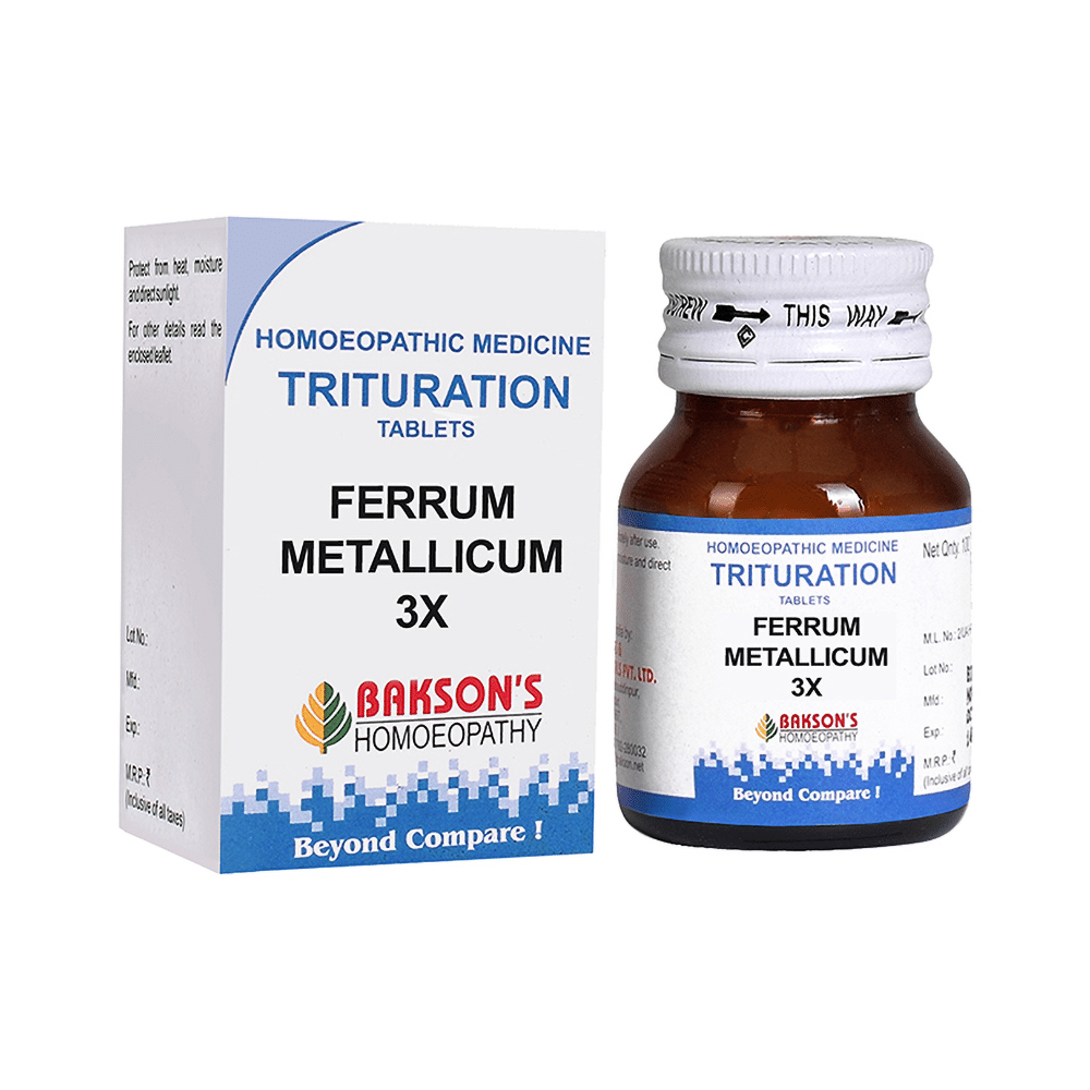 Bakson's Homeopathy Ferrum Metallicum Trituration Tablet 3X - Image 1