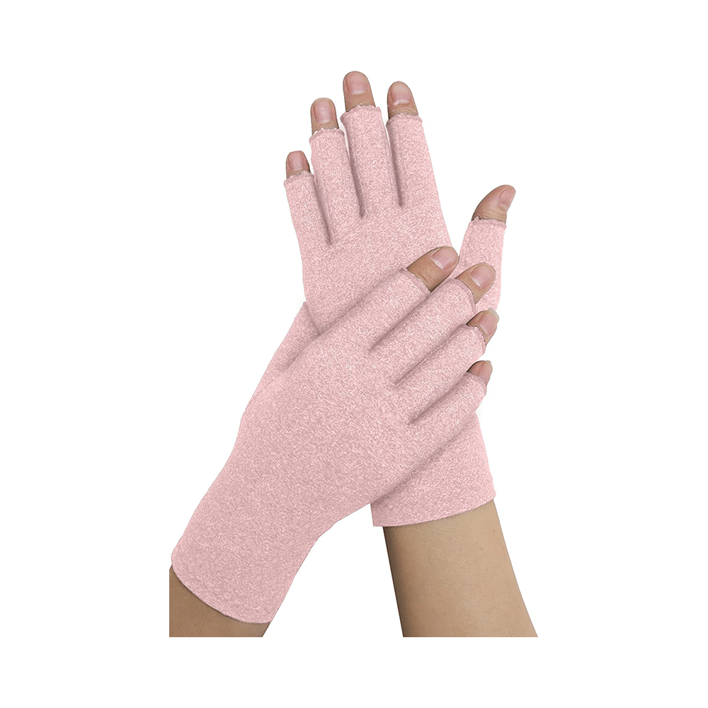 Dr. Arthritis 3/4 Compression Gloves for Ladies &  Doctor Written Handbook Medium Pink - Image 11