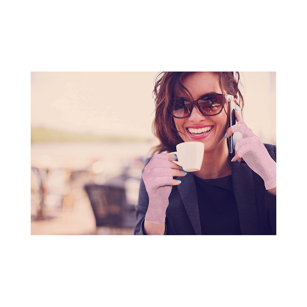 Dr. Arthritis 3/4 Compression Gloves for Ladies &  Doctor Written Handbook Medium Pink - Image 9