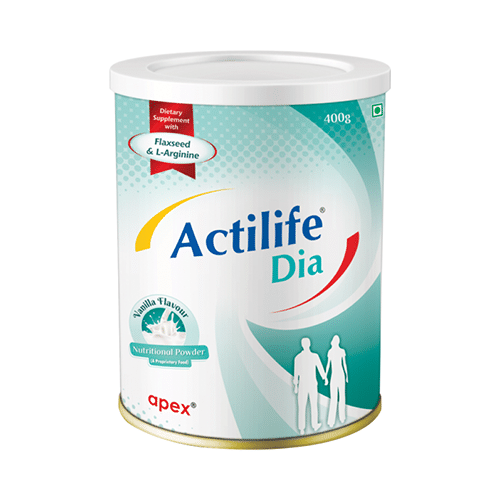 Actilife Dia with Flaxseed & L-Arginine | Sugar Free | Flavour Vanilla Powder - Image 1