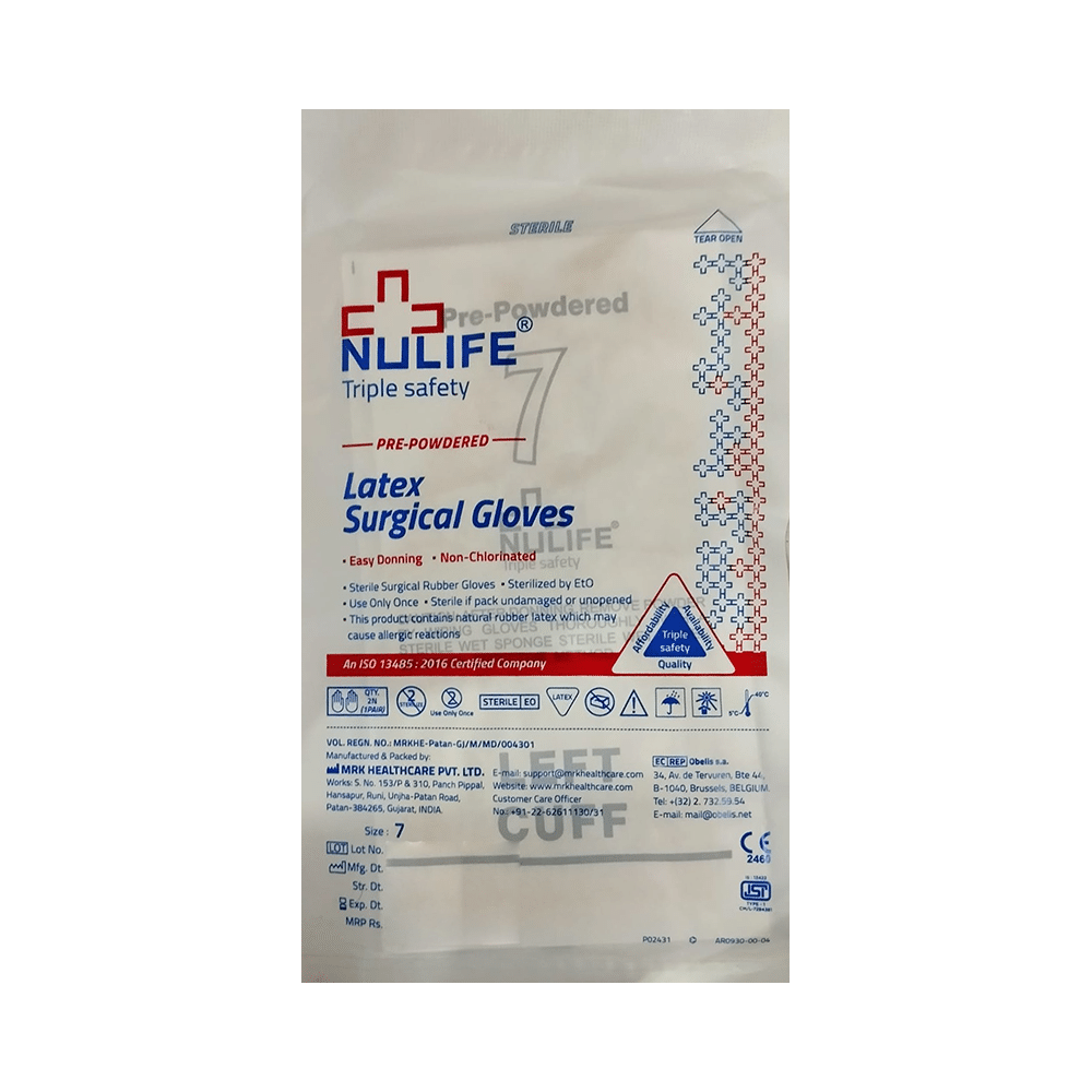 Nulife Triple Safety Latex Surgical Gloves Size 7 - Image 1