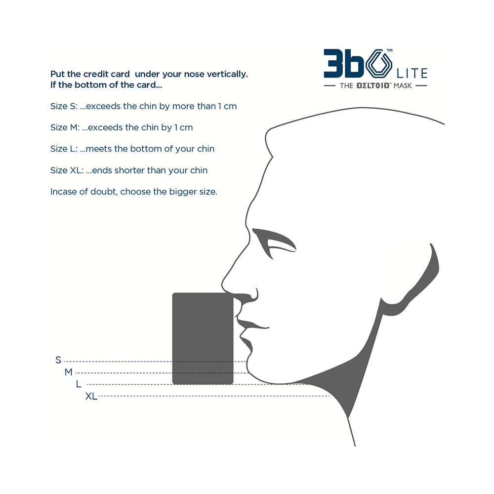 3bo Large Black Deltoid Lite Face Mask with Knit Fabric - Image 6