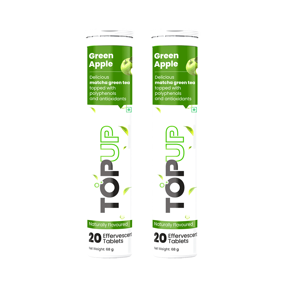 TopUp Delicious Matcha Green Tea Effervescent Tablet (20 Each) Green Apple - Image 1