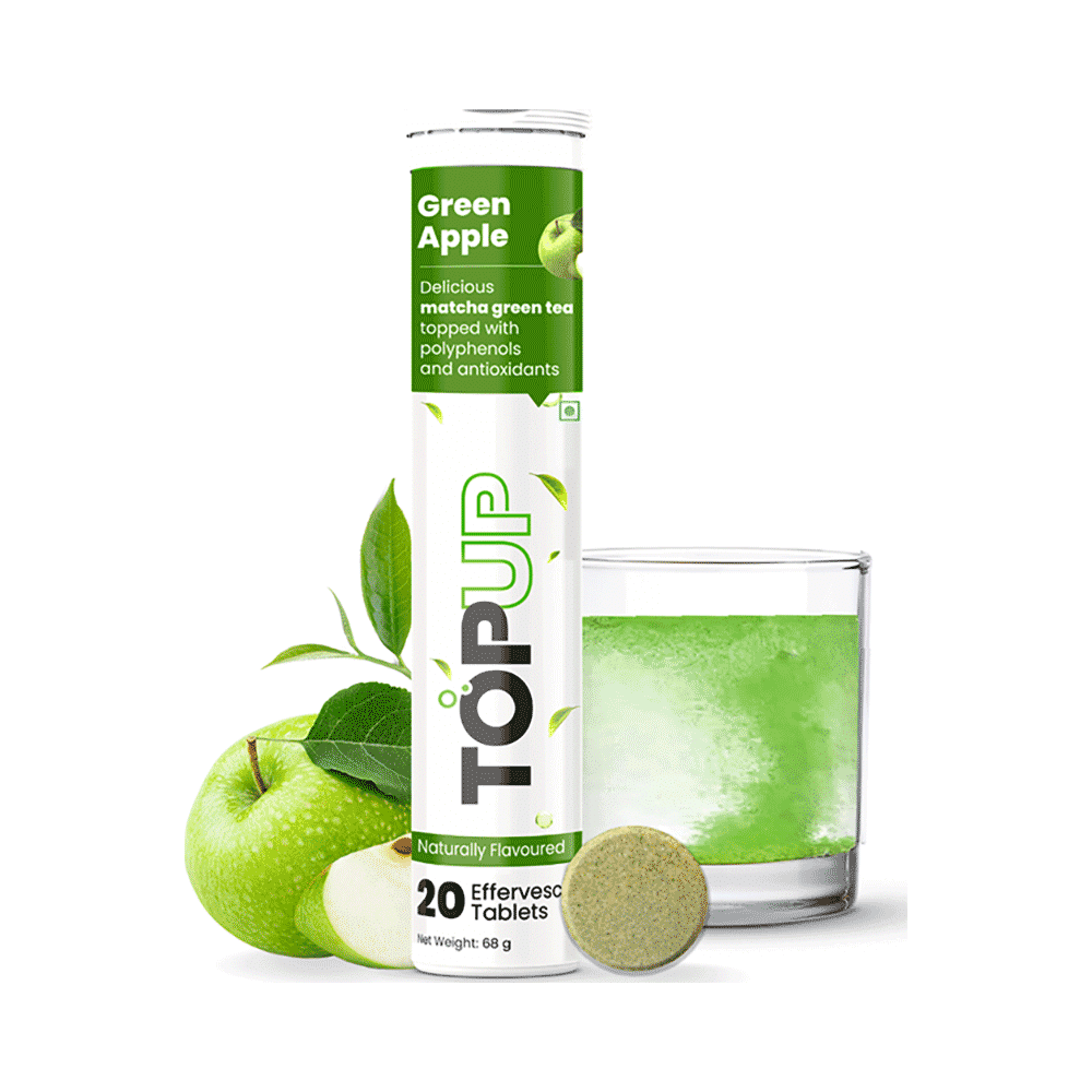 TopUp Delicious Matcha Green Tea Effervescent Tablet (20 Each) Green Apple - Image 10