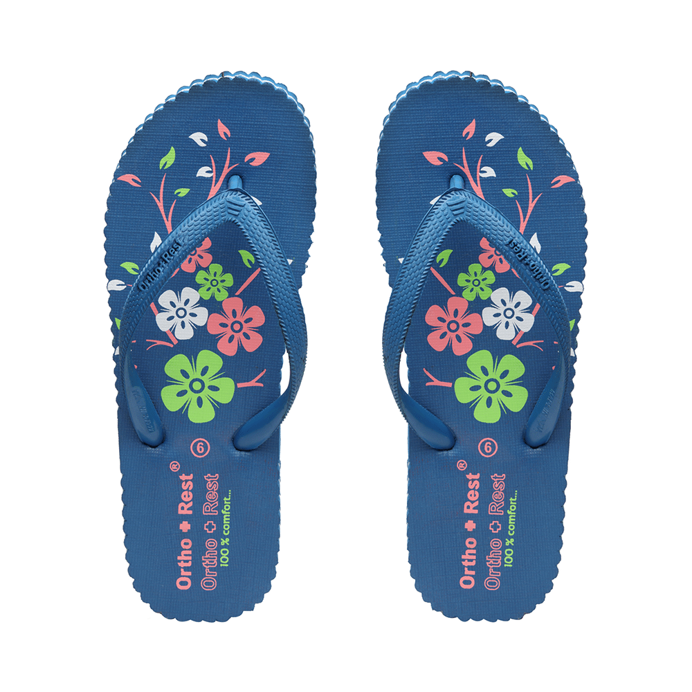 Ortho + Rest Women's Cool Extra Soft and Comfortable Orthopedic Flip Flops for Home Daily Use Blue 4 - Image 2