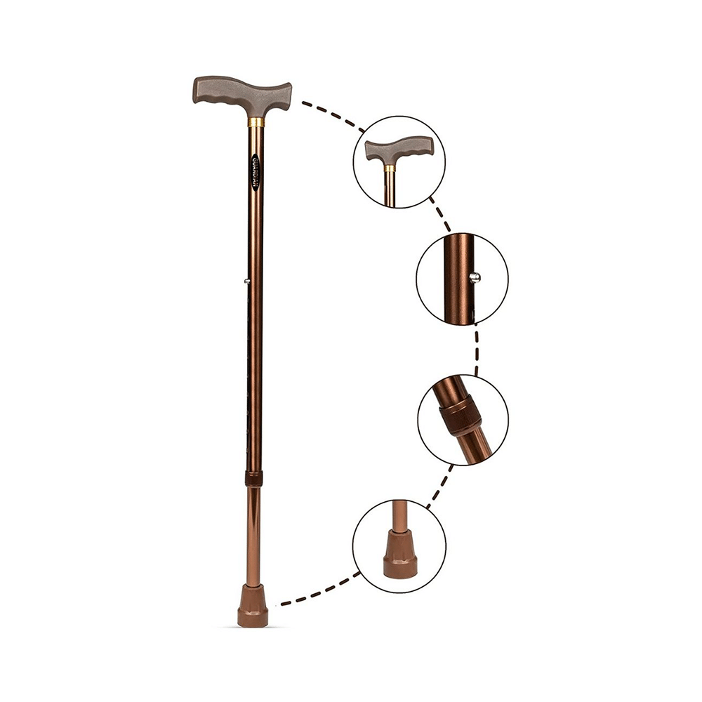 Guardian Adjustable Walking Stick Bronze Aluminium - Image 5
