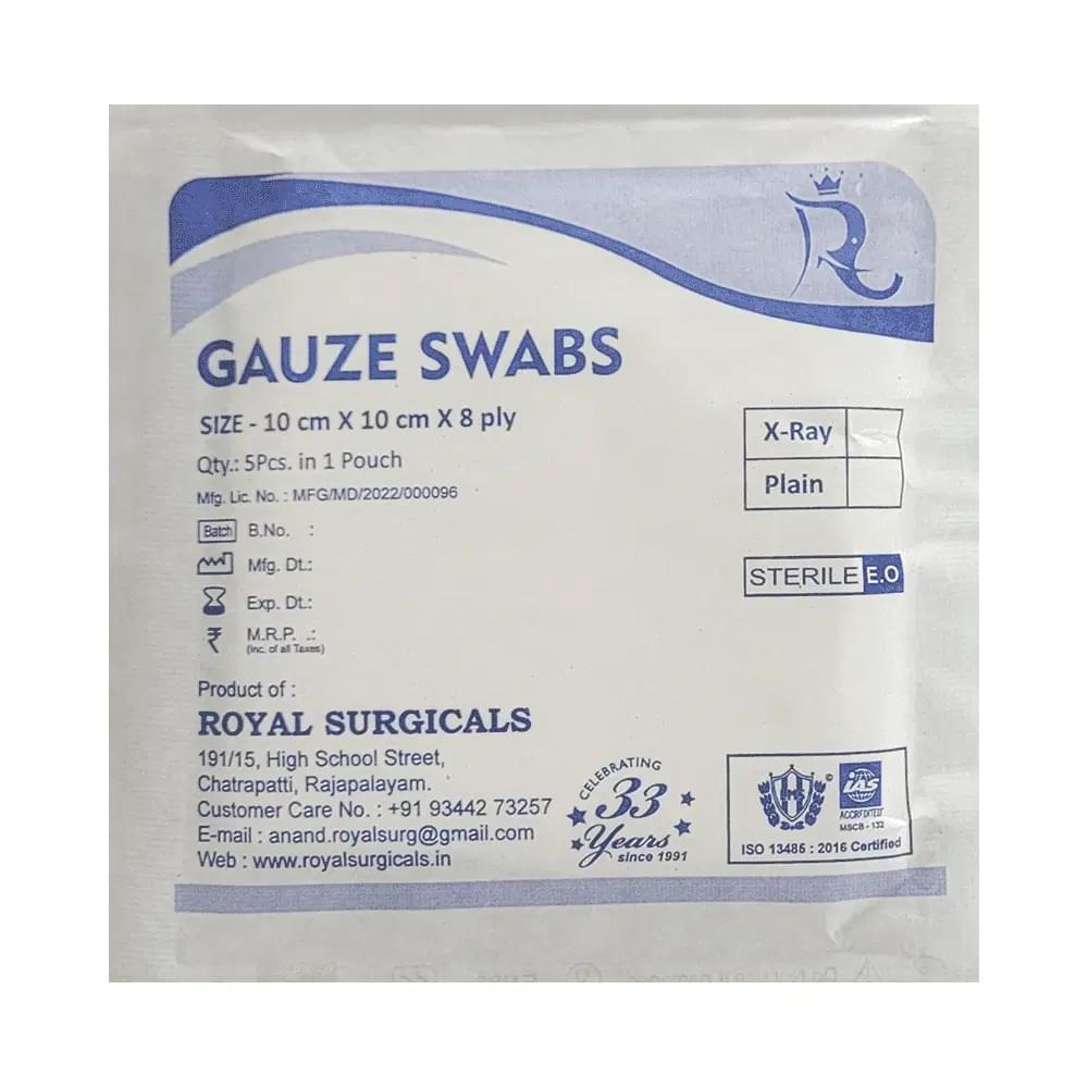 Royal Surgicals Gauze Swabs Sterile (5 Each) 10cm x 10cm x 8ply