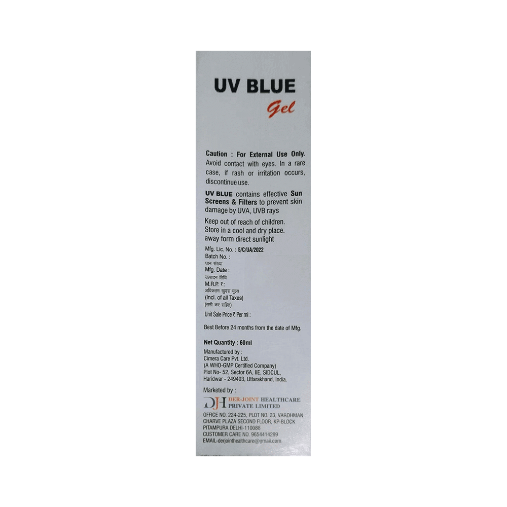 UV Blue SPF 50 Sun Protection Sunscreen | Non Greasy, Sweat & Water Resistant Gel - Image 3