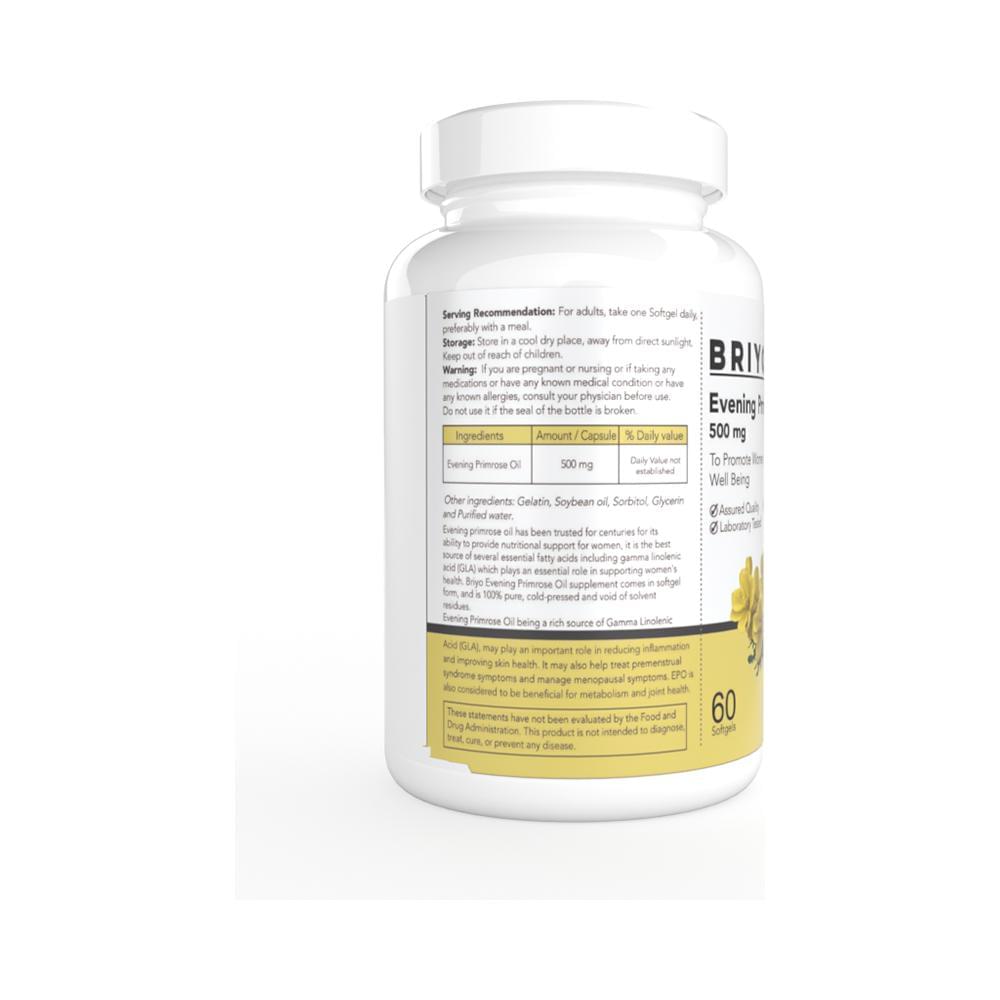Briyo Evening Primrose Oil 1000mg Soft Gelatin Capsule for Women's Wellness Supports Hormonal Balance & Healthy Skin - Image 3