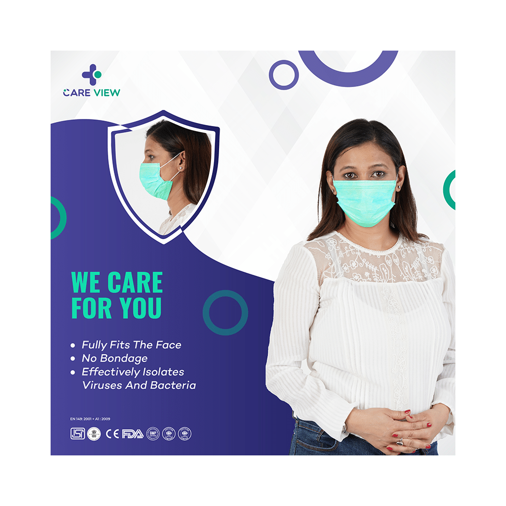 Care View 3 Ply Disposable Protective Surgical Face Mask Blue - Image 4