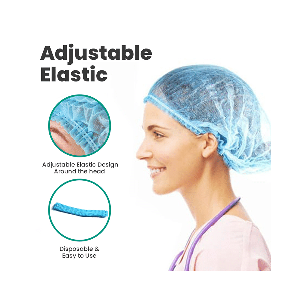 Care View Disposable Bouffant Cap (100 Each) Blue - Image 2