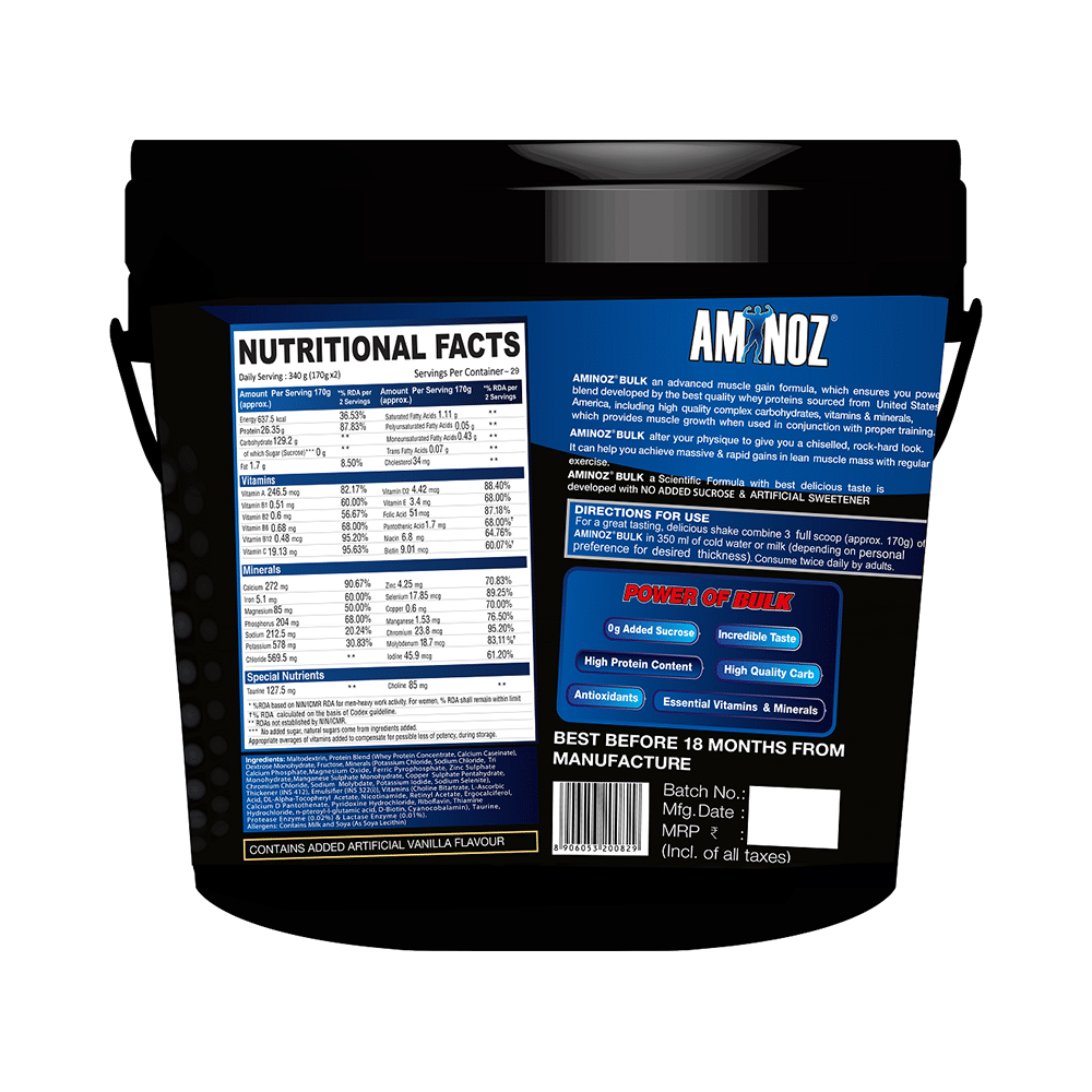 Aminoz Bulk Mass Gainer Creamy Vanilla - Image 2