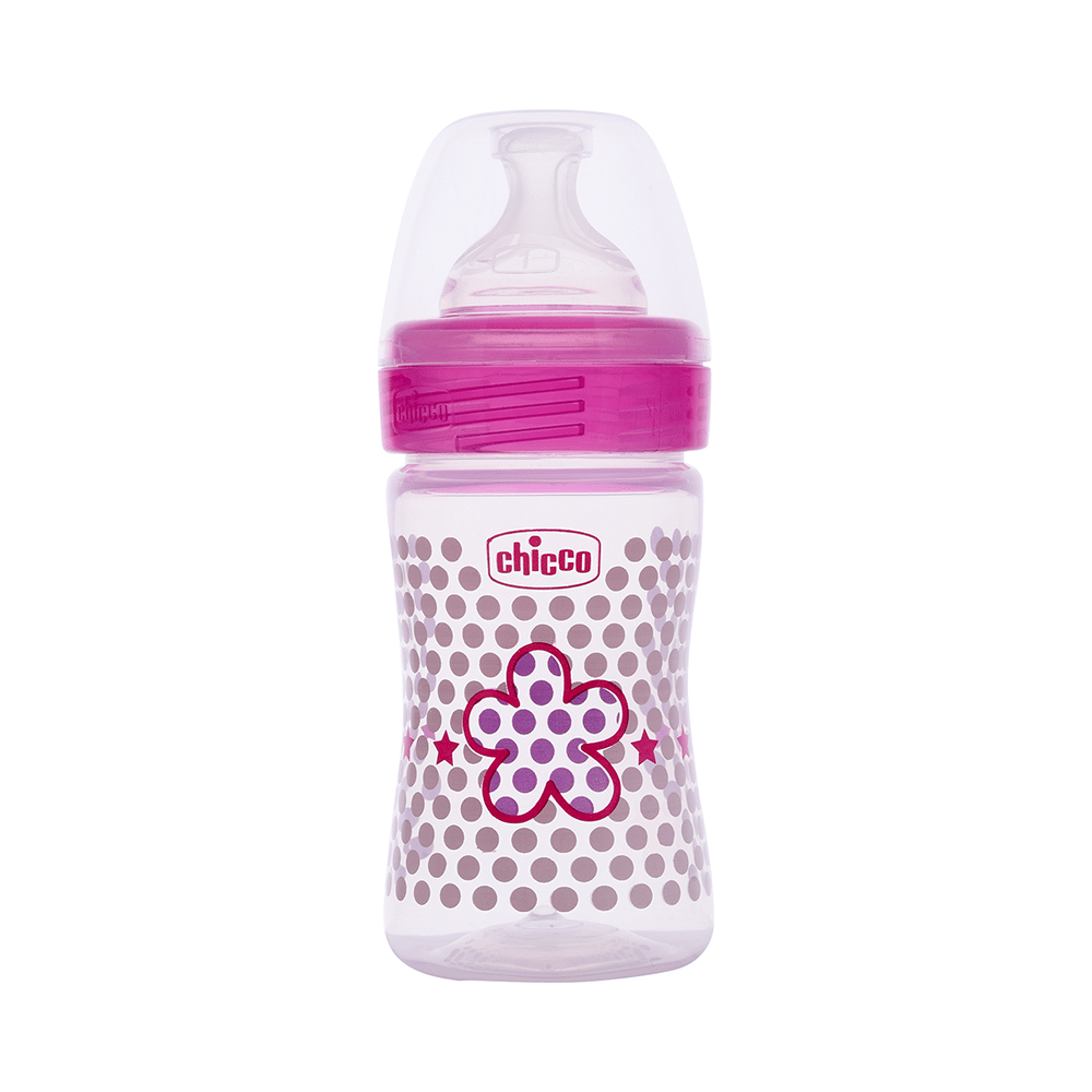Chicco Bipack WellBeing Feeding Bottle Pink and Green Pack of 2 - Image 2