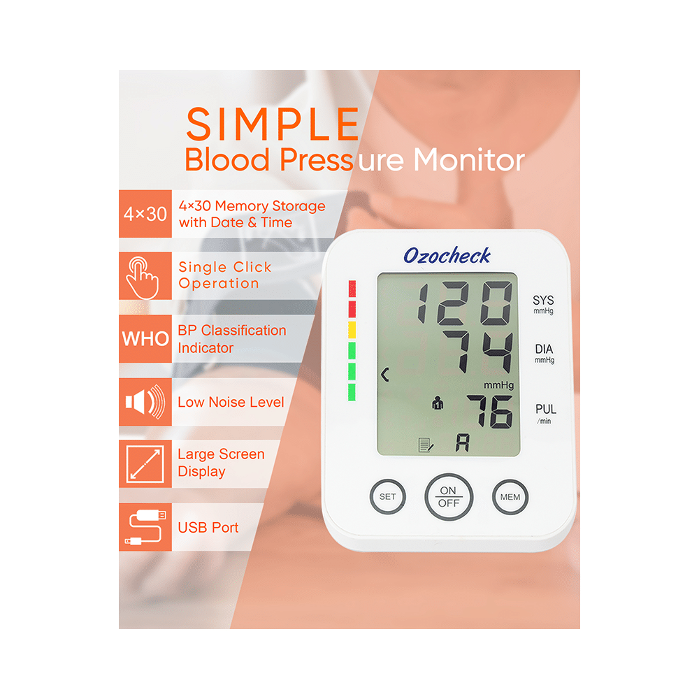 Ozocheck Fully Automatic Digital Blood Pressure and Pulse Rate Monitor with MDI Technology - Image 4