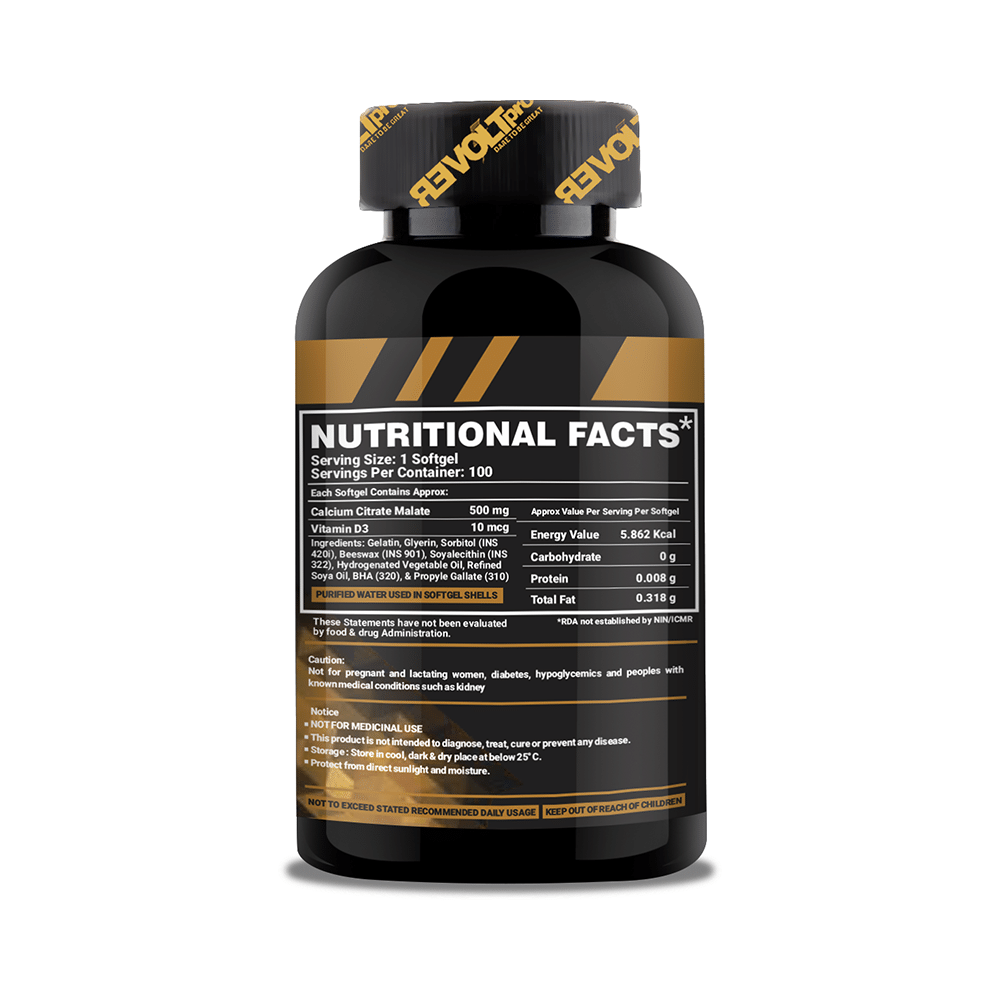 Revoltpro Calcium Citrate Malate with Vitamin D3 Softgels - Image 3