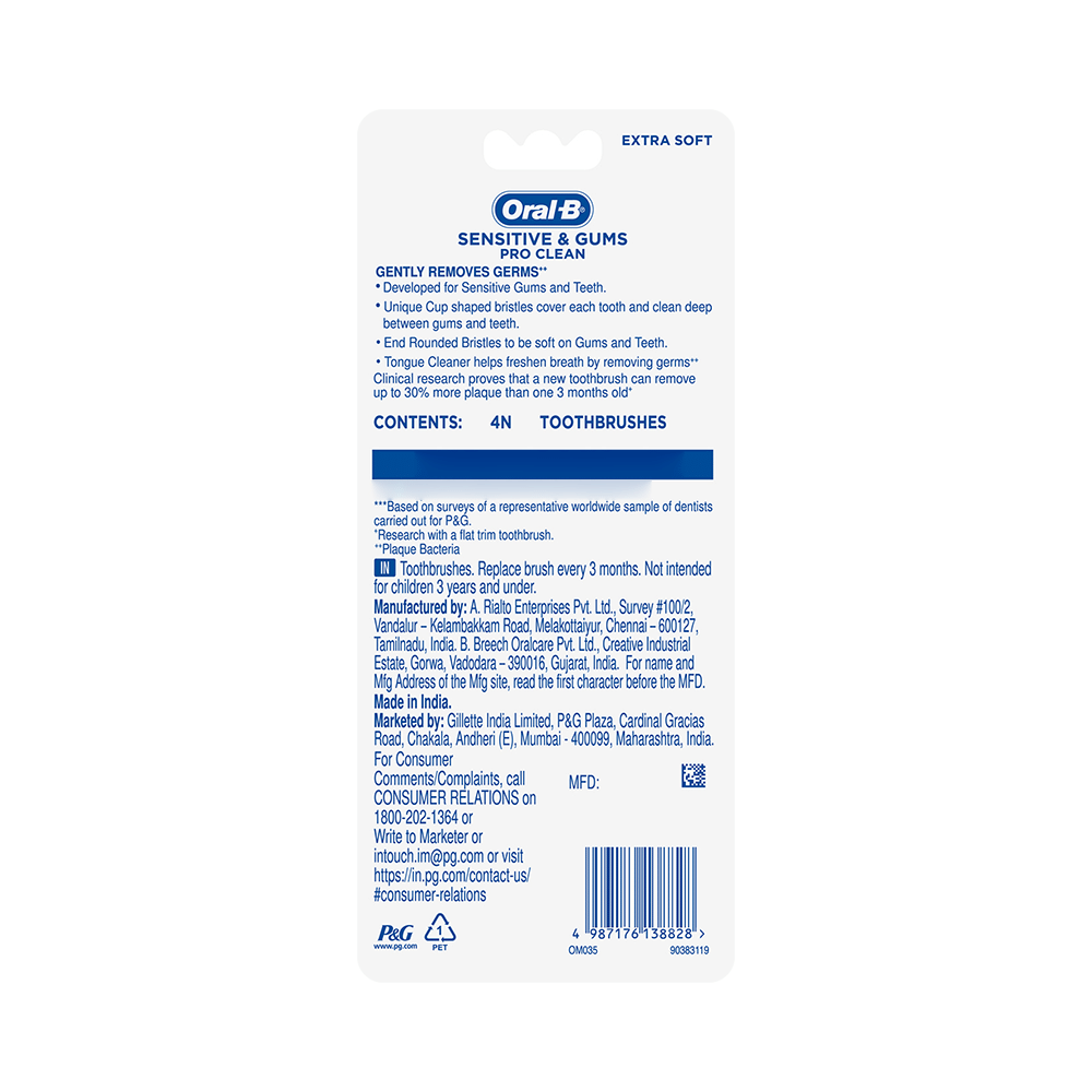Oral-B Sensitive & Gums Pro Clean Toothbrush - Image 2