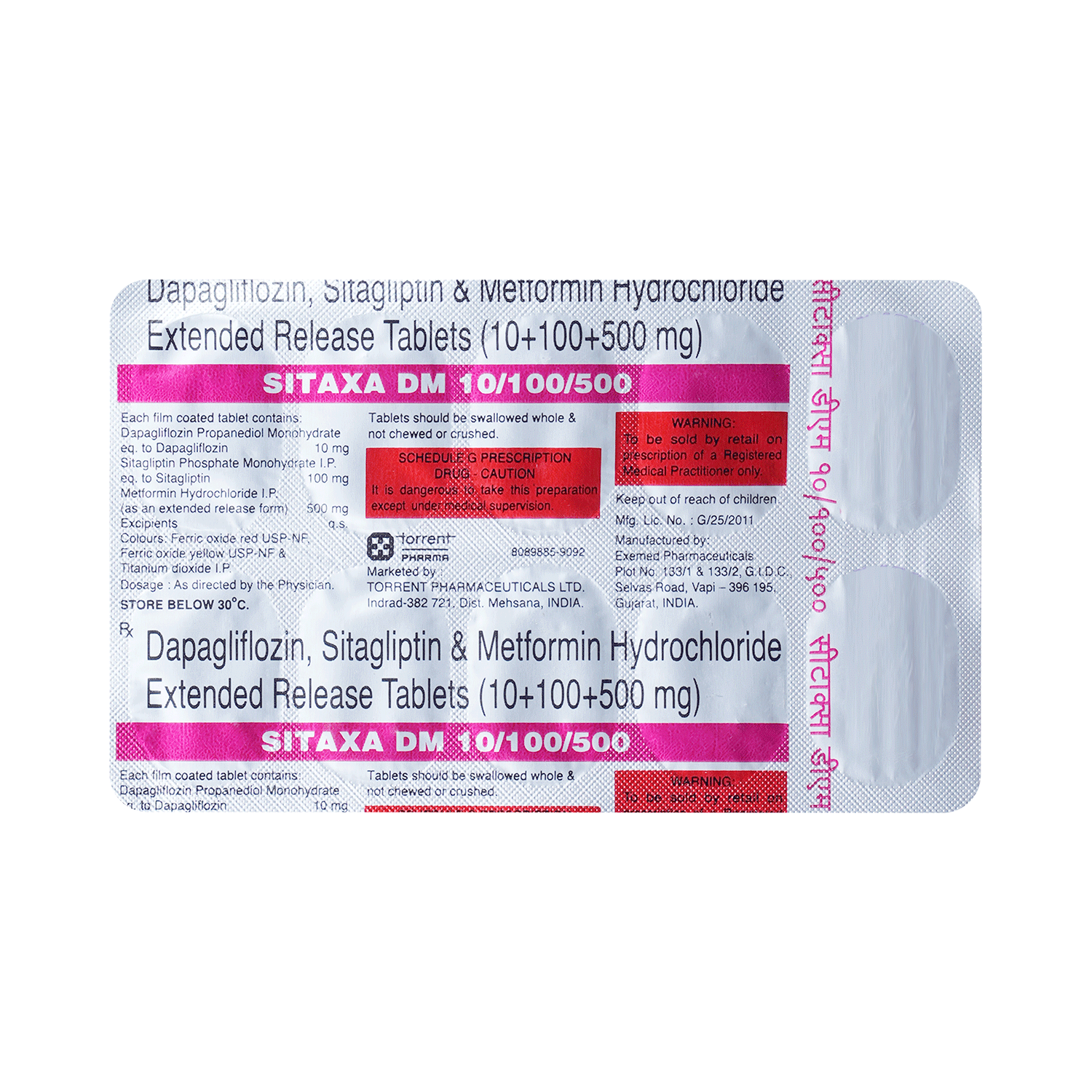 Sitaxa DM 10/100/500 Tablet ER - Image 5