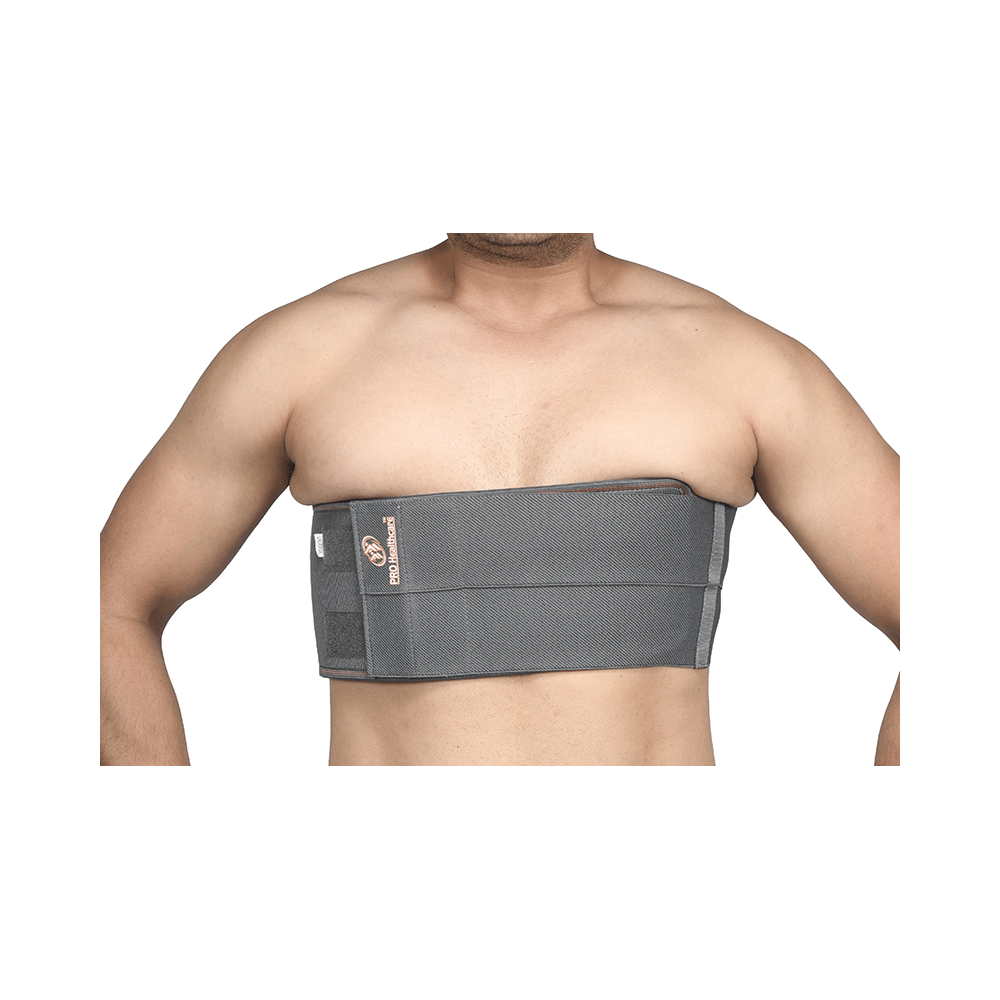 Pro Healthcare Chest Rib Elastic Belt Wrap Injury Grey