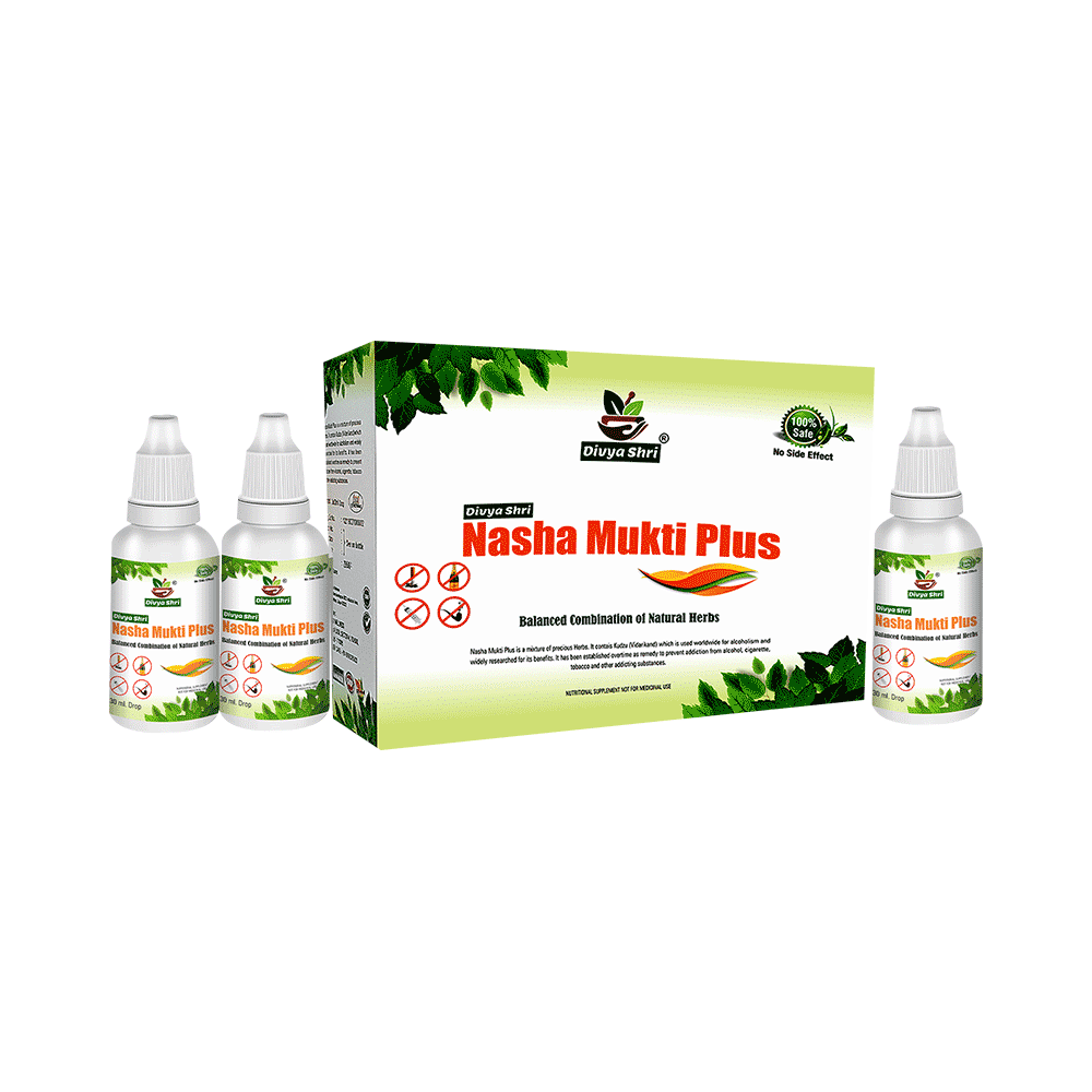 Divya Shri Nasha Mukti Plus Drop Balanced Combination of Natural Herbs (30ml Each)