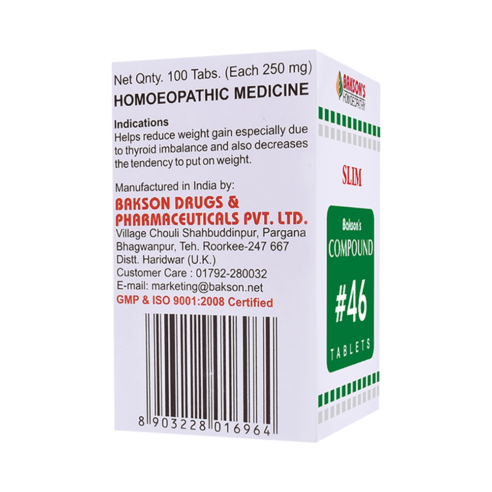 Bakson's Homeopathy Compound # 46 Slim Tablet - Image 3
