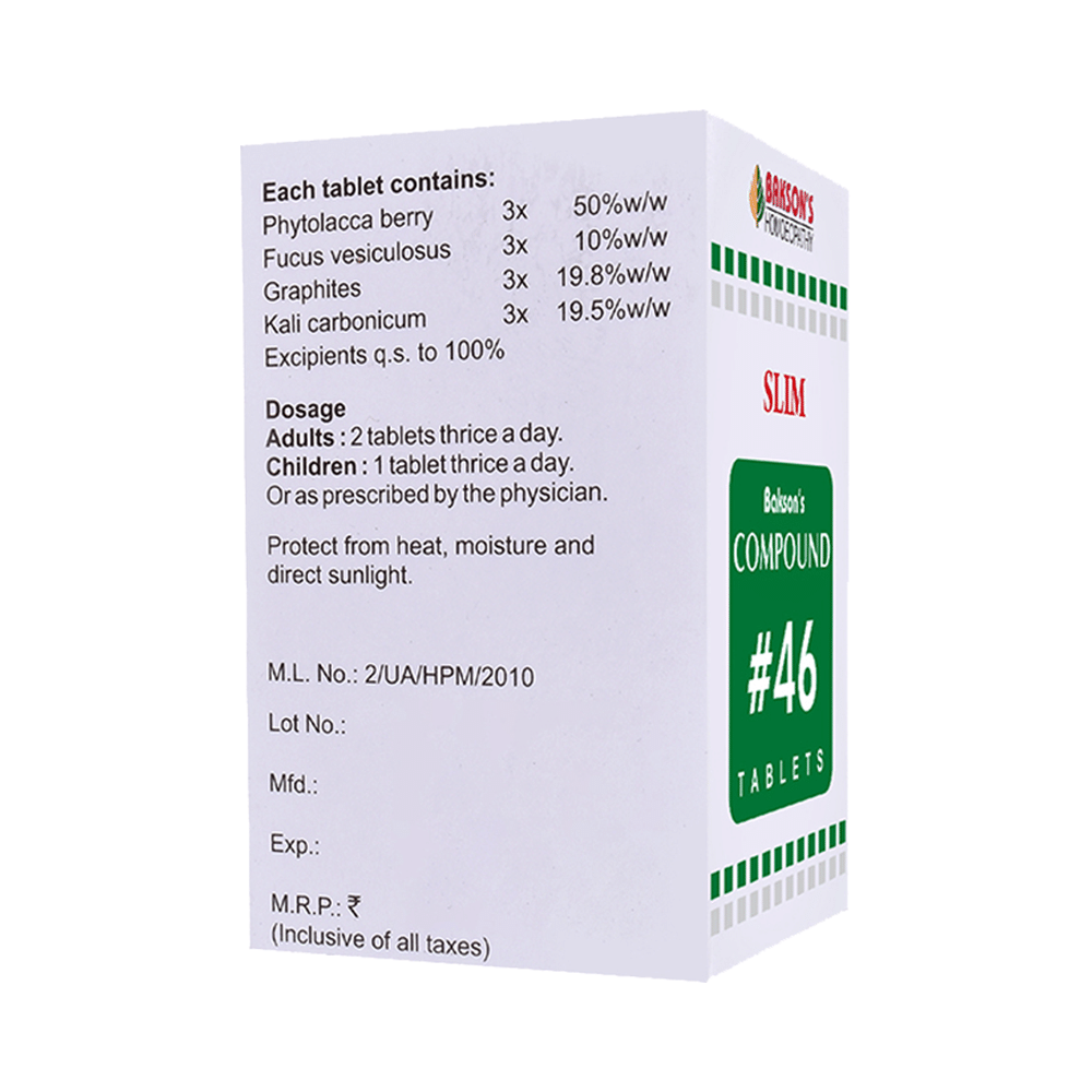Bakson's Homeopathy Compound # 46 Slim Tablet - Image 2
