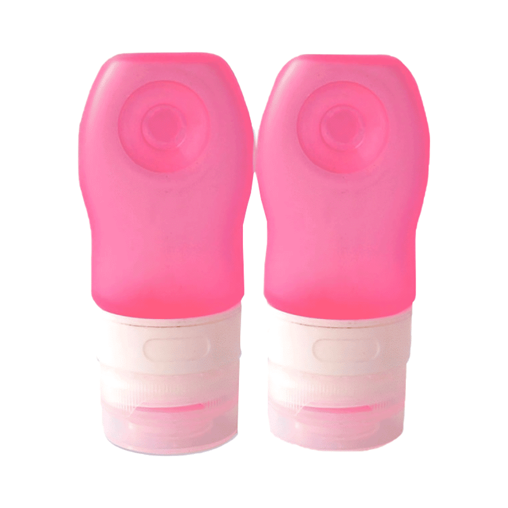 HealthAndYoga Silicone Travel Bottle Pink - Image 2