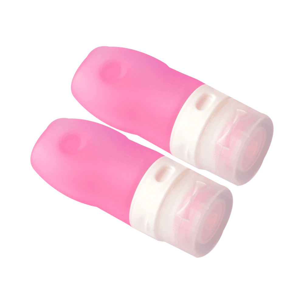 HealthAndYoga Silicone Travel Bottle Pink - Image 3