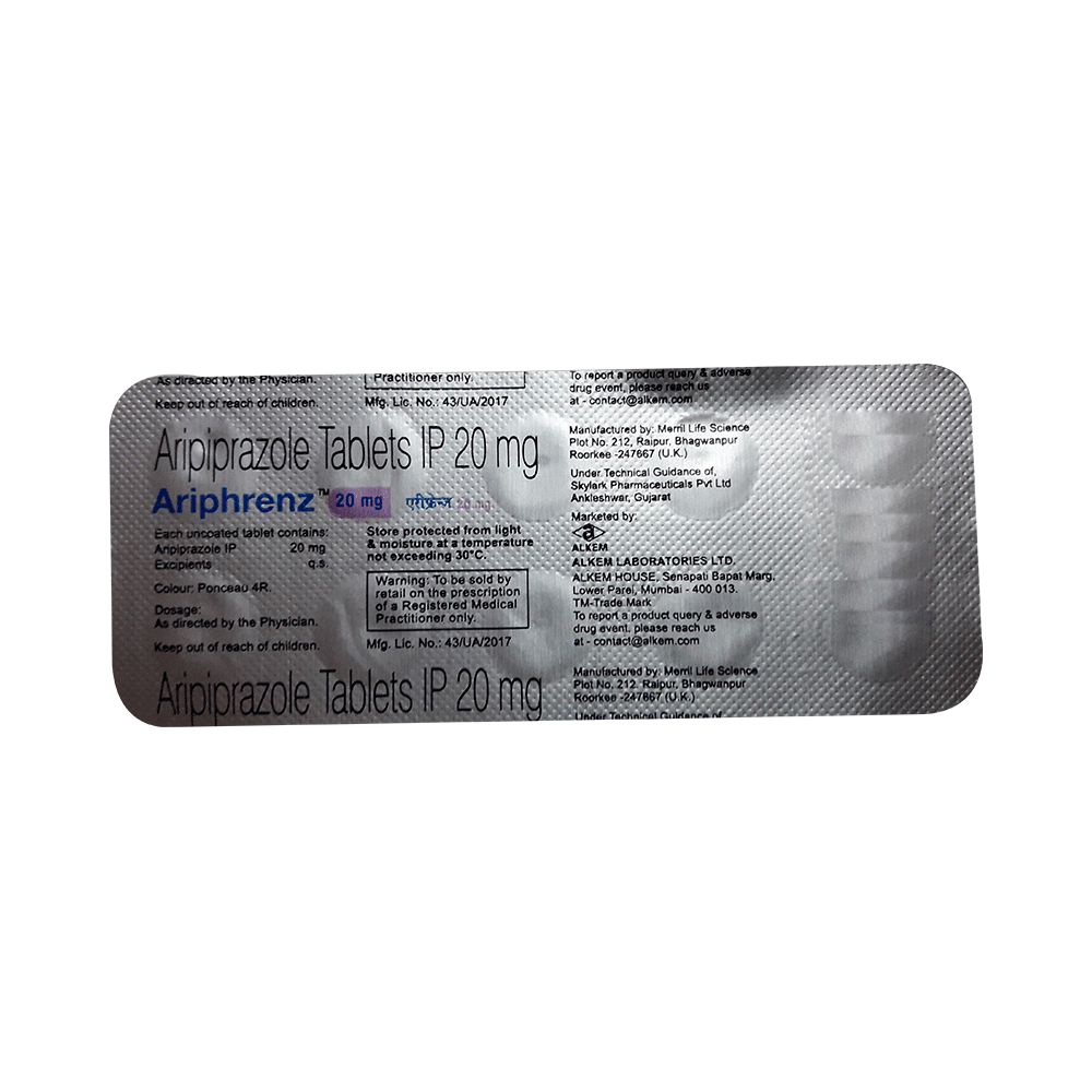 Ariphrenz 20mg Tablet - Image 1