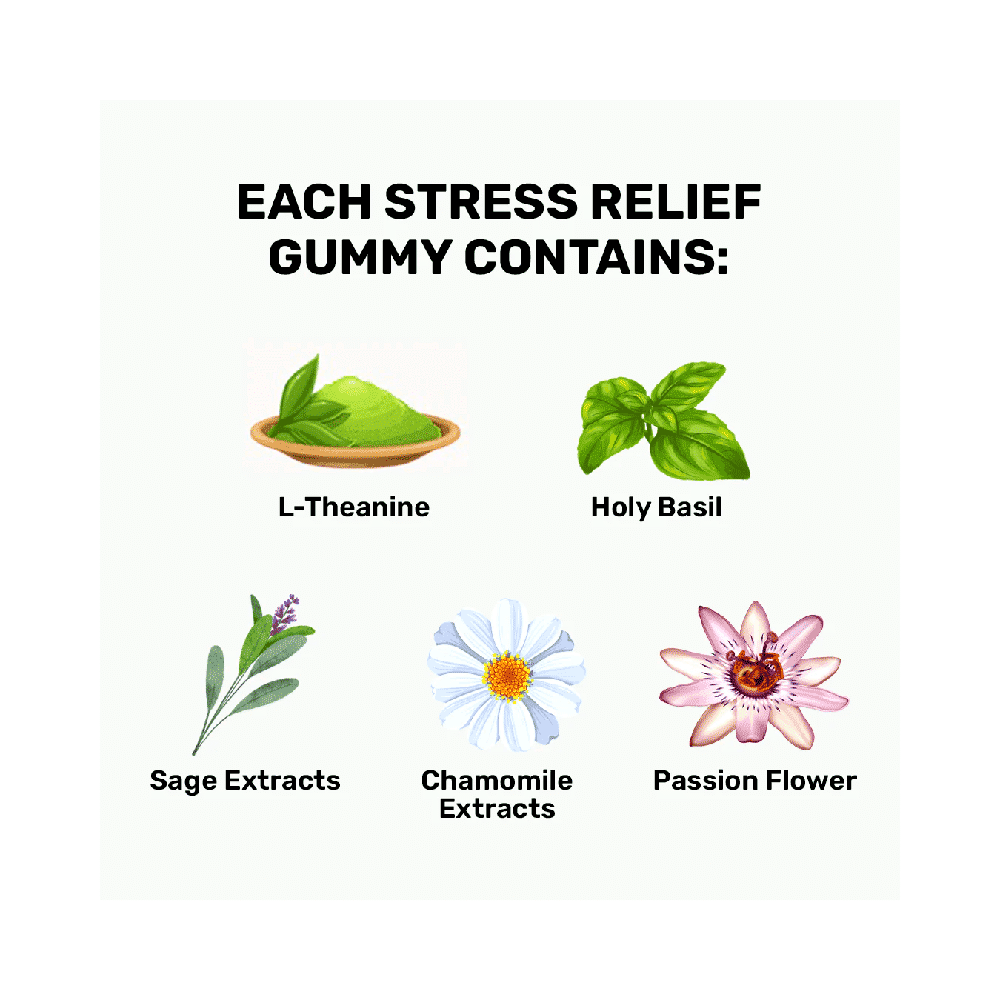 What's Up Wellness Stress Relief Gummies (30 Each) Strawberry - Image 5