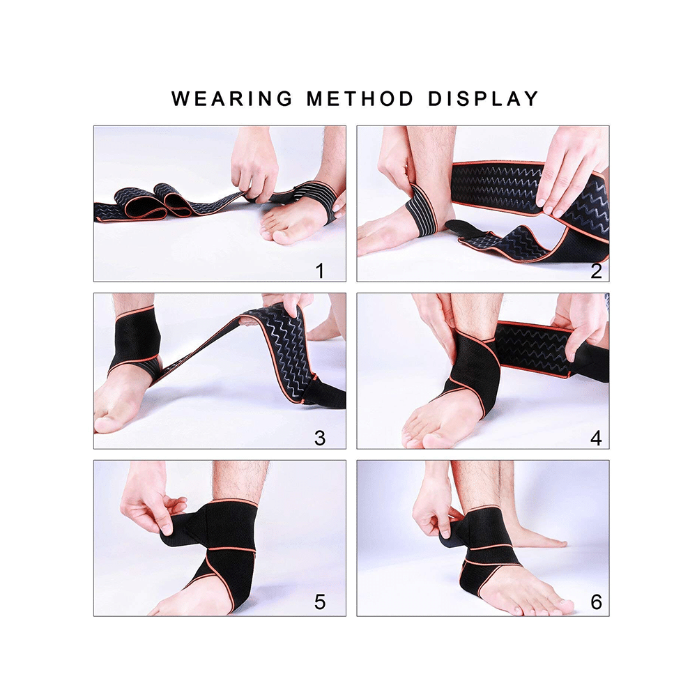 Skudgear Adjustable Ankle Support Compression Brace with Silicone Strip Free Size - Image 3