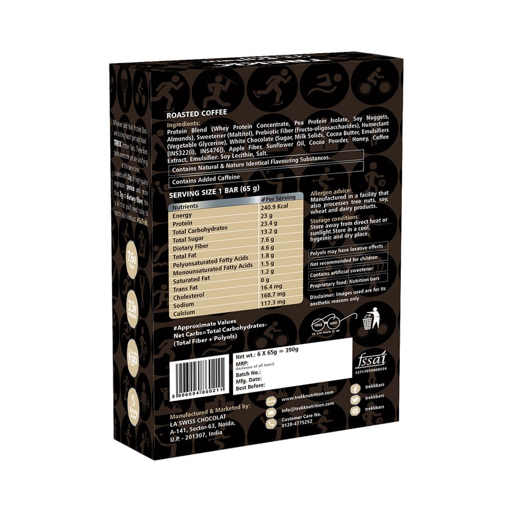 Trekk Protein Bar (65gm Each) Roasted Coffee - Image 2