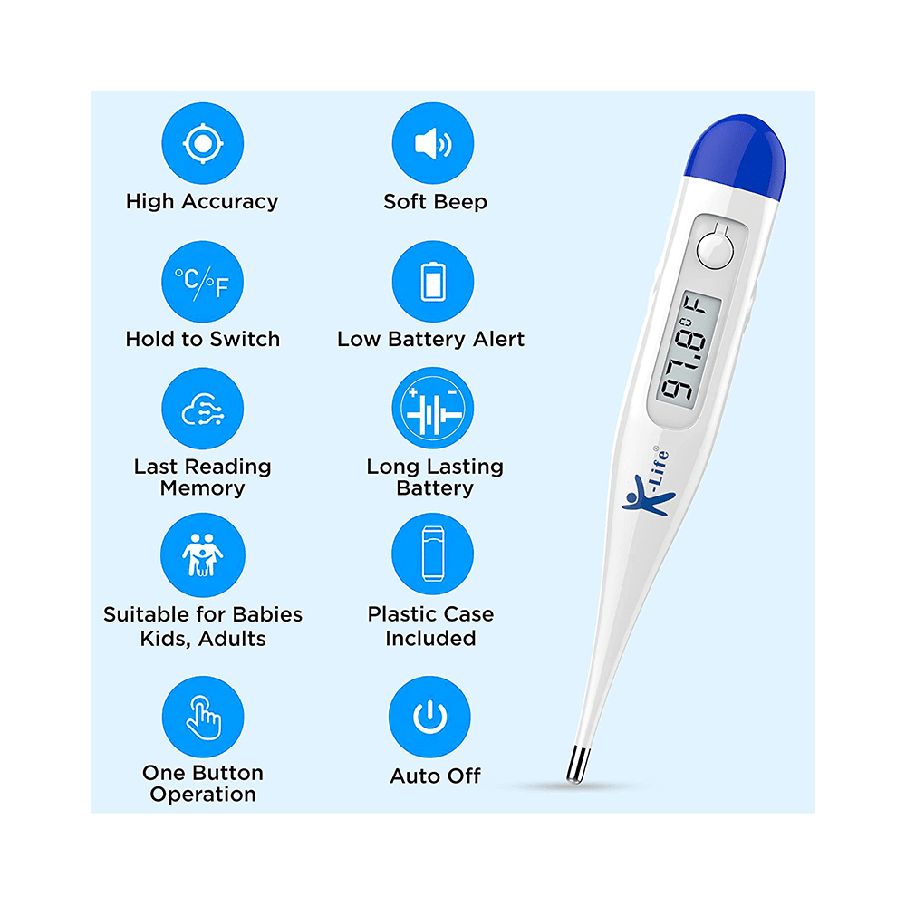 K-Life KLT 101 Digital Thermometer White - Image 3