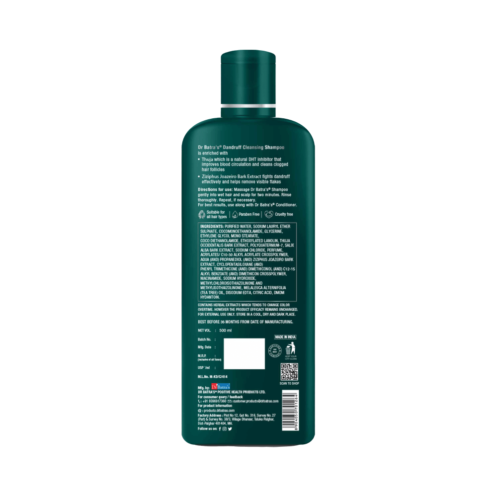 Dr Batra's Combo Pack of Hair Fall Control Serum 125ml, Conditioner 200ml and Dandruff Cleansing Shampoo 500ml - Image 2
