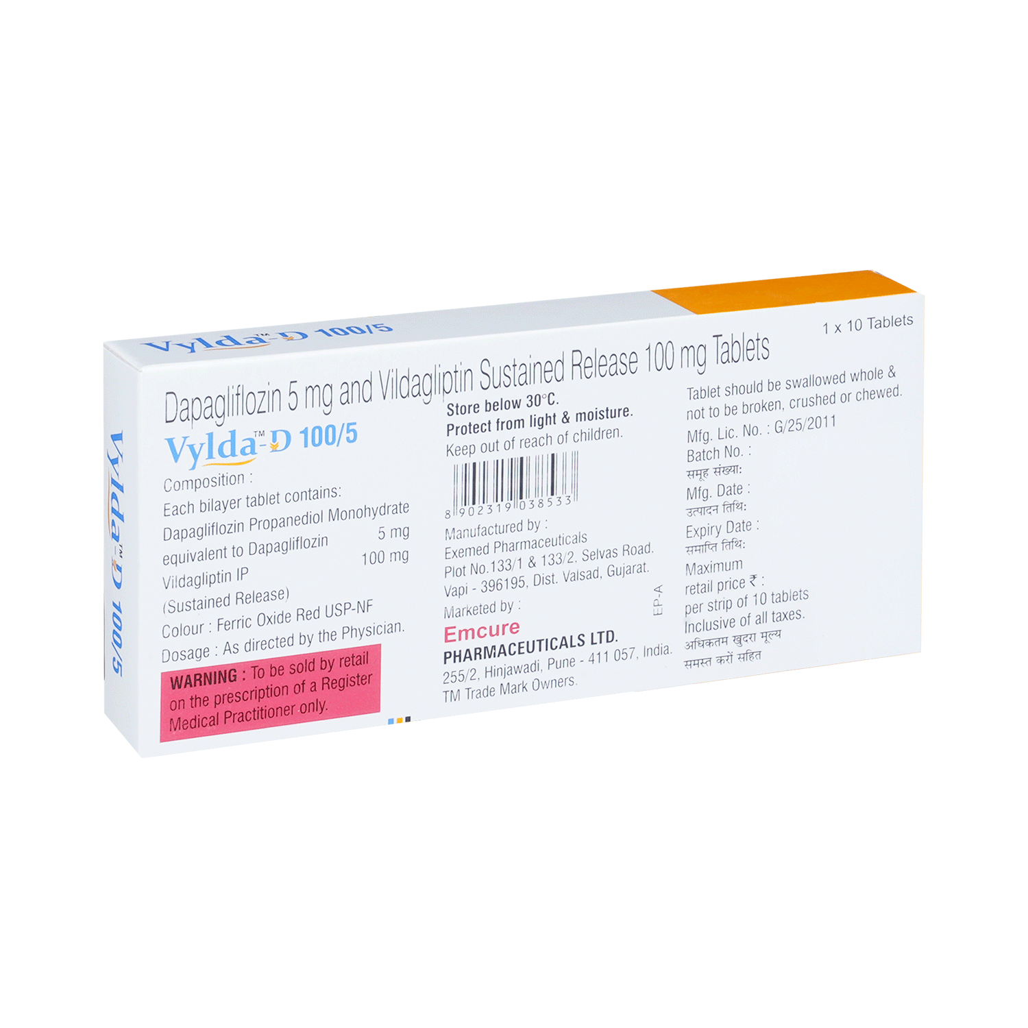 Vylda D 5mg/100mg Tablet - Image 3