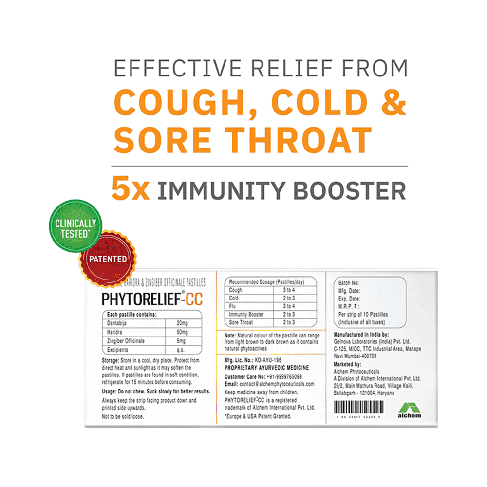 Phytorelief-CC Immunity Lozenges for Cough, Cold & Sore Throat (10 Each) | Sugar Free with Thioquest Gel Free - Image 3