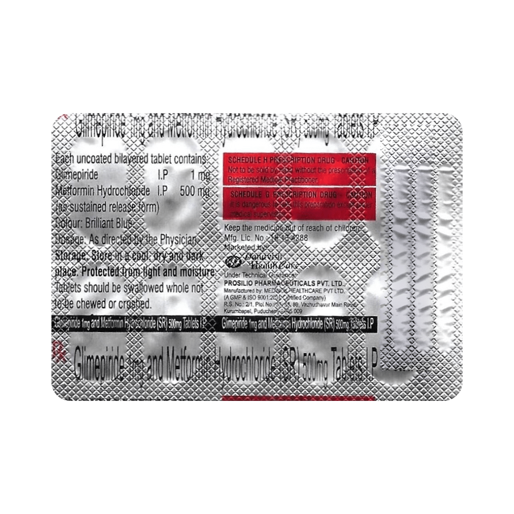 Danavish Glimepiride+Metformin 1mg/500mg Tablet SR - Image 3
