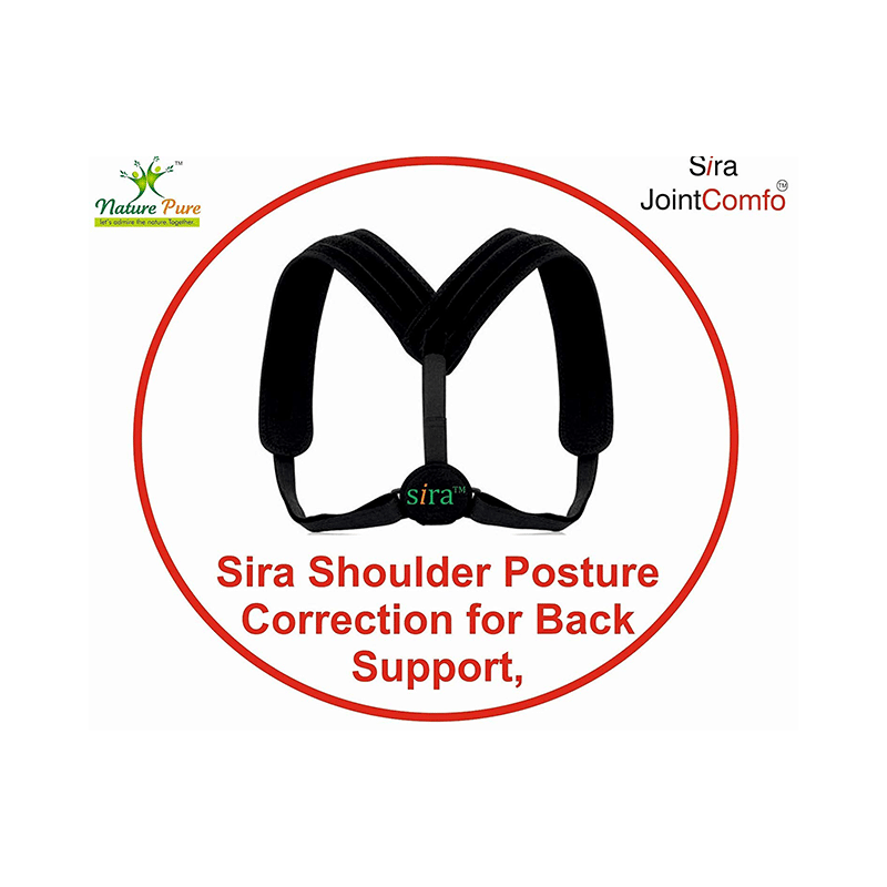 Sira Posture Correction Shoulder Back Support Belt Black - Image 2